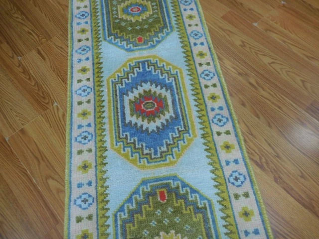 2' x 8' Ft. Contemporary Turkish Bohemian Oushak Hand Knotted Wool Runner / Rug - BR3061