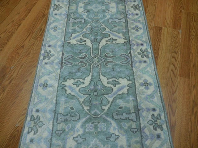 2.5’ x 10' Ft. Contemporary Turkish Oushak Bohemian Hand Knotted Wool Runner / Rug - BR3025