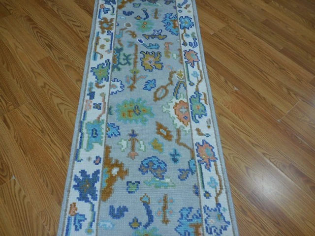 2' x 8' Ft. Contemporary Turkish Bohemian Oushak Hand Knotted Wool Runner / Rug - BR3072