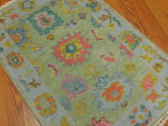 2’ x 3’ Ft. Contemporary Turkish Oushak Bohemian Hand Knotted Wool Small Area Rug - BR2670