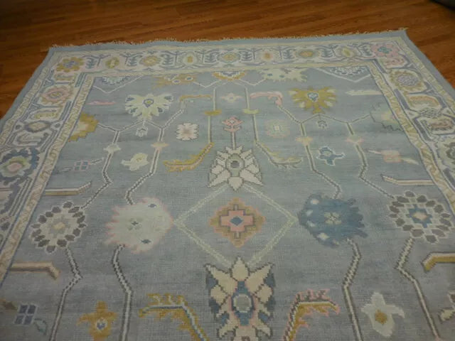 10' x 8' Turkish Bohemian Oushak / Ushak Contemporary Hand Knotted Area Rug - BR458