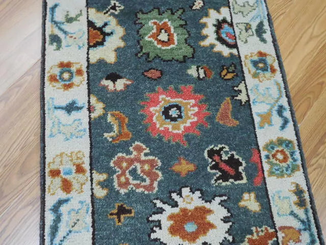 2' x 3' Ft. Turkish Bohemian Oushak Contemporary Hand Knotted Wool Rug - BR470