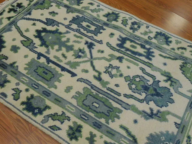 3' x 5' Ft. Turkish Bohemian Oushak Contemporary Hand Knotted Wool Rug - BR471