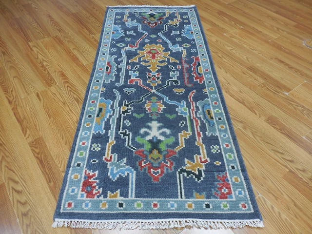 2.7' x 6' Ft. Contemporary Turkish Bohemian Oushak Hand Knotted Wool Runner / Rug - BR3062