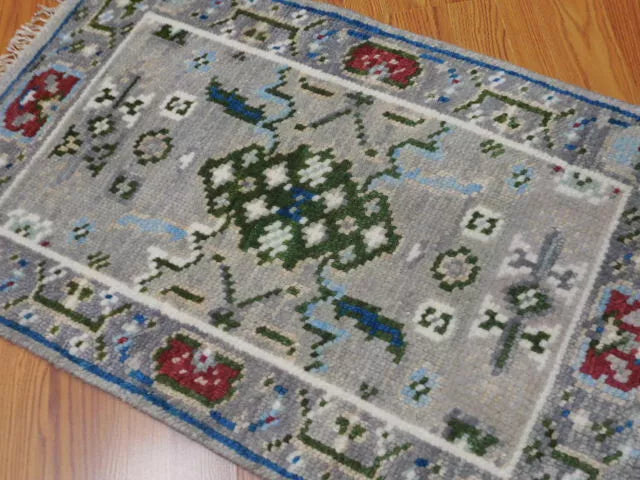 2' x 3' Ft. Turkish Bohemian Oushak Contemporary Hand Knotted Wool Rug - BR459