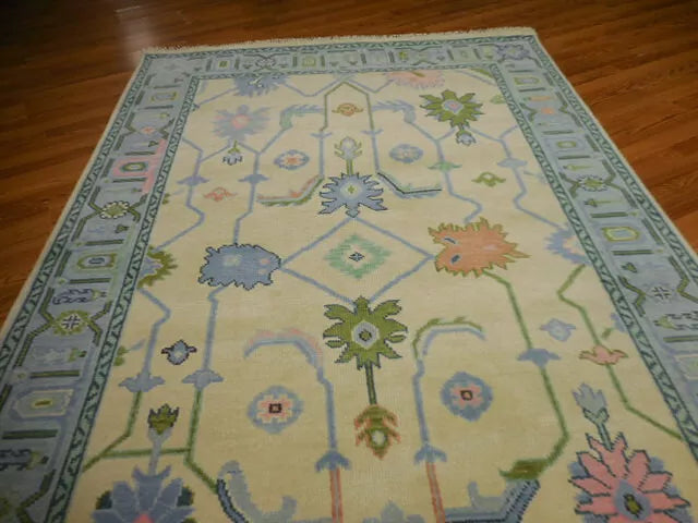 6' x 9' Ft. Turkish Bohemian Oushak Contemporary Hand Knotted Wool Rug - BR468