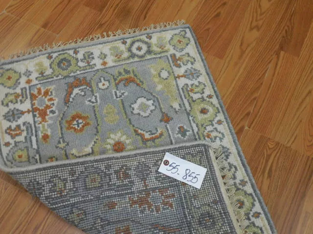 2' x 3' Ft. Turkish Bohemian Oushak Contemporary Hand Knotted Wool Rug - BR466