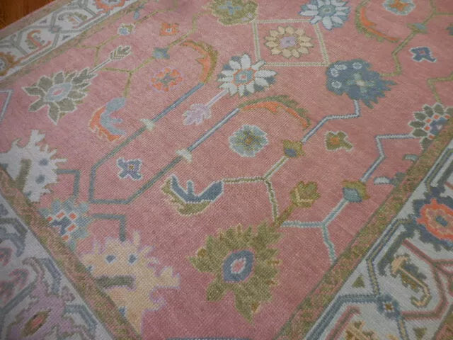 9' x 6' Turkish Bohemian Oushak / Ushak Contemporary Hand Knotted Area Rug - BR456