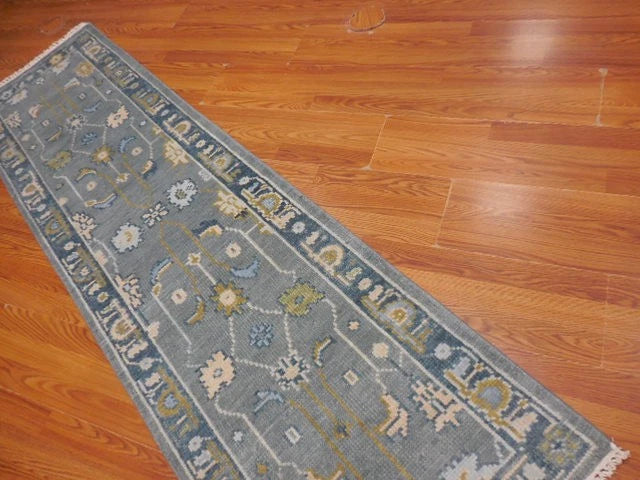 2.2’ x 8' Ft. Contemporary Turkish Oushak Bohemian Hand Knotted Wool Runner / Rug - BR3023