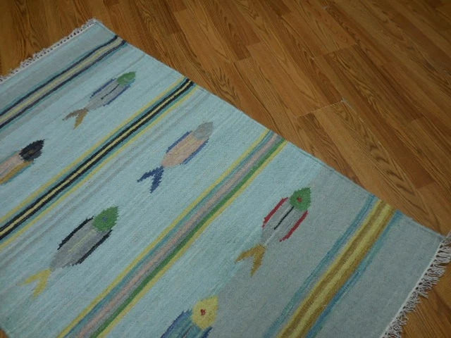 3' x 5' Ft. Fun Colorful Fish Design Turkish Oushak Hand Knotted Wool Area Rug – BR3021