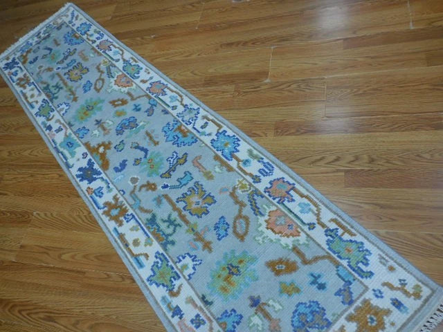 2' x 8' Ft. Contemporary Turkish Bohemian Oushak Hand Knotted Wool Runner / Rug - BR3072