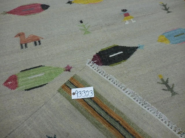 5' x 8' Ft. Fun Colorful Fish / Farm Design Turkish Oushak Hand Knotted Wool Area Rug - BR3064