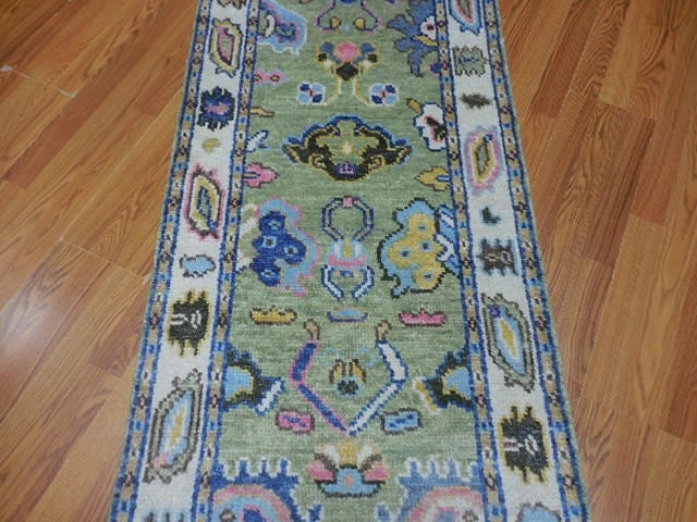 2 1/2’ x 8' Ft. Contemporary Turkish Oushak Bohemian Hand Knotted Wool Runner / Rug - BR3011
