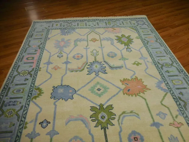 6' x 9' Ft. Turkish Bohemian Oushak Contemporary Hand Knotted Wool Rug - BR468