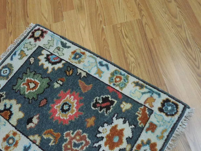 2' x 3' Ft. Turkish Bohemian Oushak Contemporary Hand Knotted Wool Rug - BR470