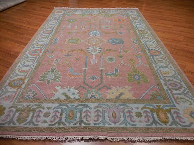 9' x 6' Turkish Bohemian Oushak / Ushak Contemporary Hand Knotted Area Rug - BR456