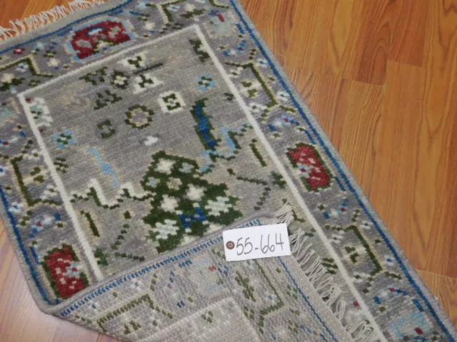 2' x 3' Ft. Turkish Bohemian Oushak Contemporary Hand Knotted Wool Rug - BR464