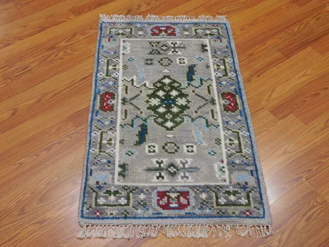 2' x 3' Ft. Turkish Bohemian Oushak Contemporary Hand Knotted Wool Rug - BR459