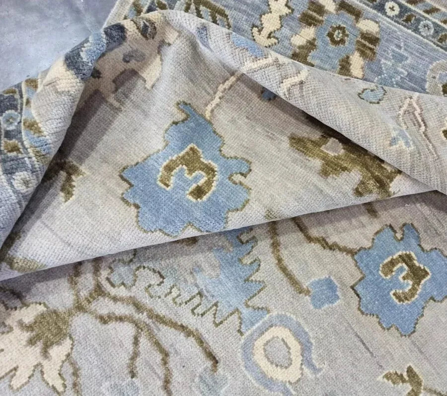 6' x 3' Ft. Handmade Turkish Oushak Pastels with Bluish Gray Small area rug - BR455