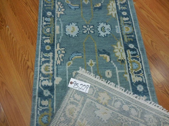 2.2’ x 8' Ft. Contemporary Turkish Oushak Bohemian Hand Knotted Wool Runner / Rug - BR3023