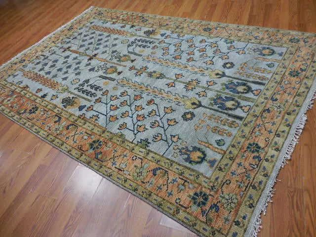 6' x 9' Ft. Turkish Bohemian Oushak / Ushak Contemporary Hand Knotted Wool Area Rug - BR453