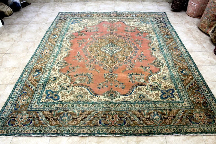 13' x 10' Ft. Persian Masterpiece Antique Hand Knotted Veg Dye Khorasann Wool Rug BR123