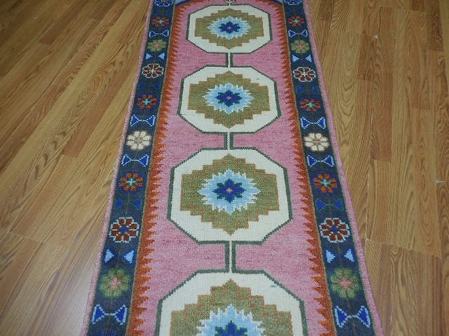 2.6' x 8' Ft. Contemporary Turkish Oushak Bohemian Hand Knotted Wool Runner – BR3031