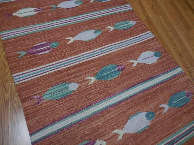 4' x 6' Ft. Fun Colorful Fish Design Turkish Oushak Hand Knotted Wool Area Rug – BR2679