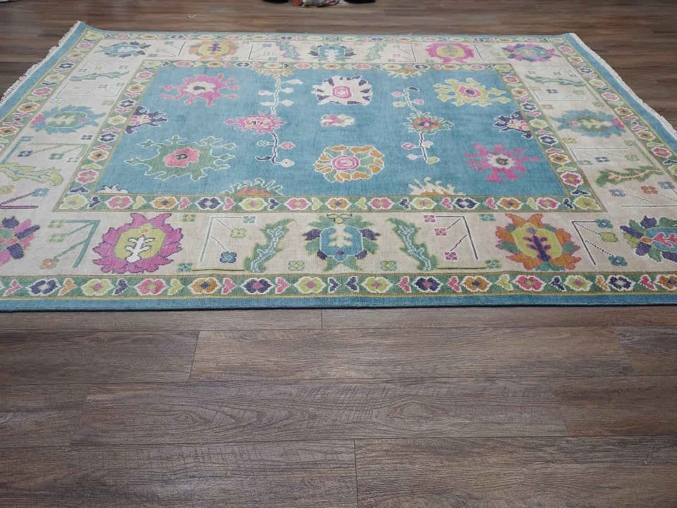 8' x 10' Ft. Contemporary Turkish Oushak Bohemian Hand Knotted Wool Rug - BR2638