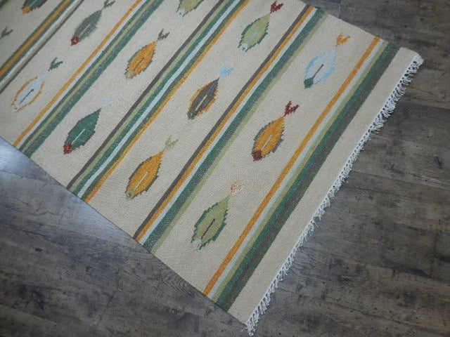 4' x 6' Ft. Fun Colorful Fish Design Turkish Oushak Kilim Hand Knotted Wool Area Rug – BR3047