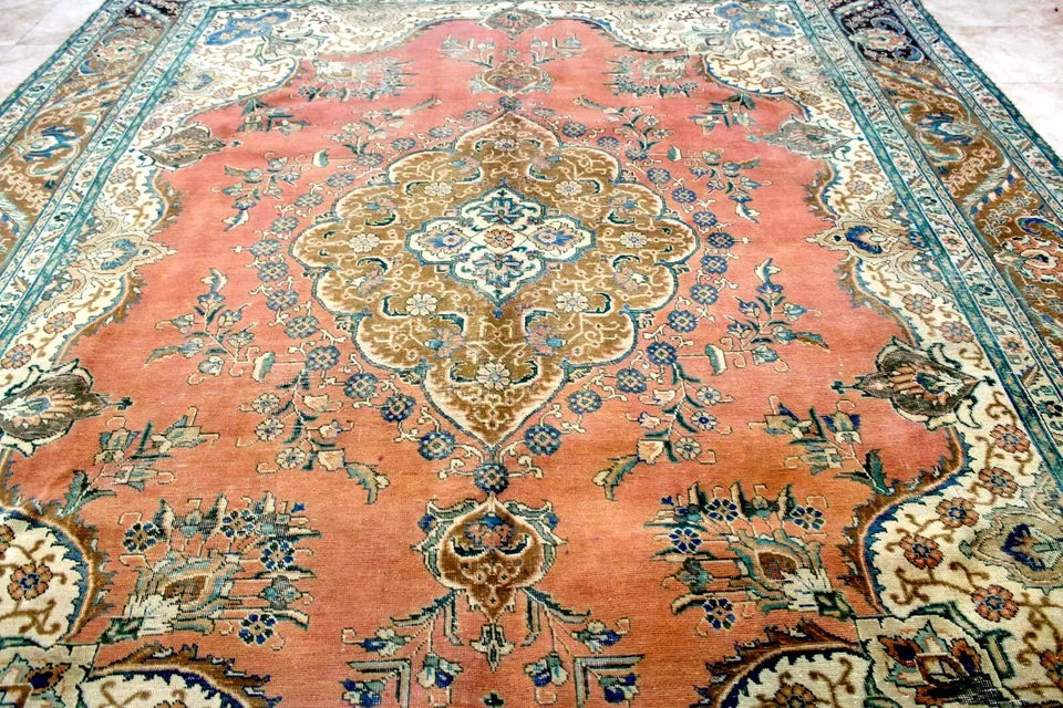 13' x 10' Ft. Persian Masterpiece Antique Hand Knotted Veg Dye Khorasann Wool Rug BR123