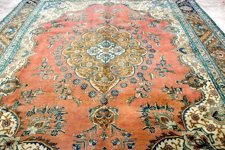 13' x 10' Ft. Persian Masterpiece Antique Hand Knotted Veg Dye Khorasann Wool Rug BR123