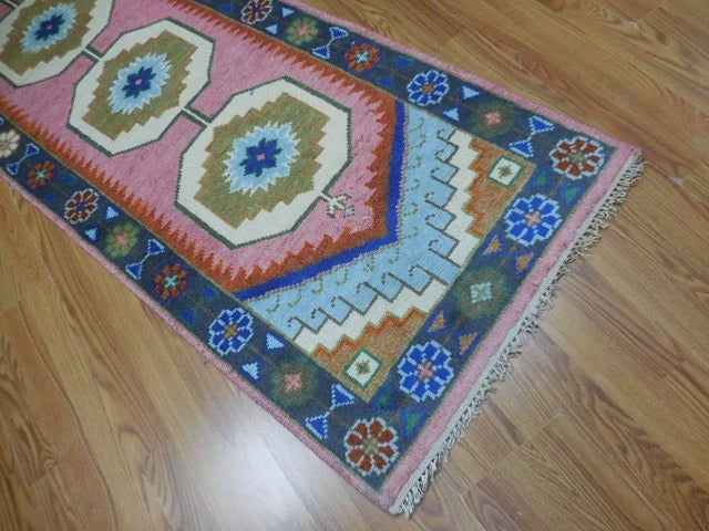 2.6' x 8' Ft. Contemporary Turkish Oushak Bohemian Hand Knotted Wool Runner – BR3031