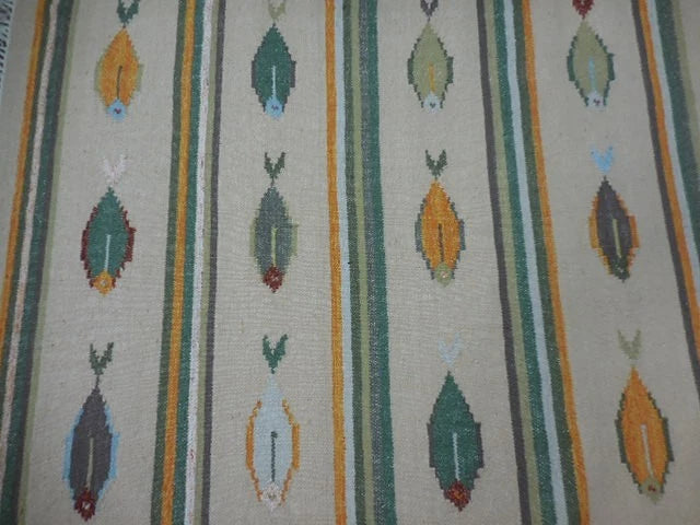 4' x 6' Ft. Fun Colorful Fish Design Turkish Oushak Kilim Hand Knotted Wool Area Rug – BR3047