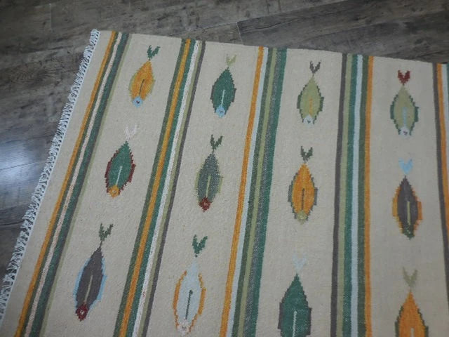 4' x 6' Ft. Fun Colorful Fish Design Turkish Oushak Kilim Hand Knotted Wool Area Rug – BR3047