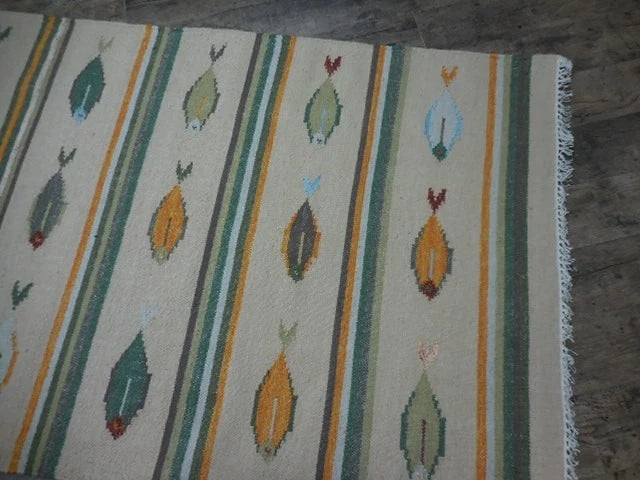 4' x 6' Ft. Fun Colorful Fish Design Turkish Oushak Kilim Hand Knotted Wool Area Rug – BR3047
