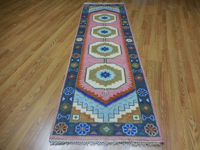 2.6' x 8' Ft. Contemporary Turkish Oushak Bohemian Hand Knotted Wool Runner – BR3031