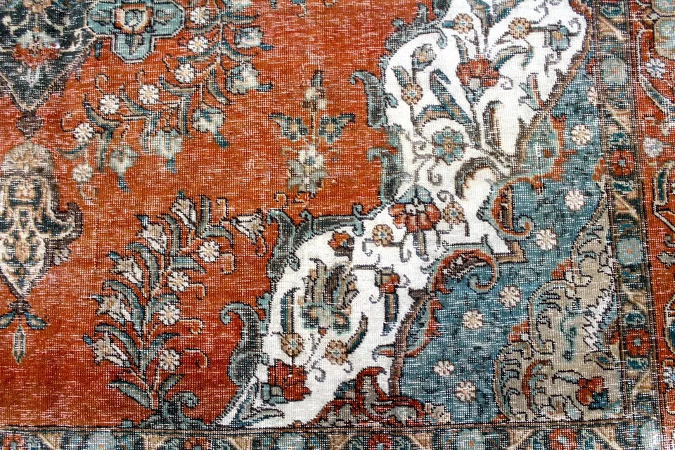 12' x 9' Ft. 1940's Elegant Antique Persian Tabriz Hand Knotted Veg Dye Fine Wool Large Area Rug BR124