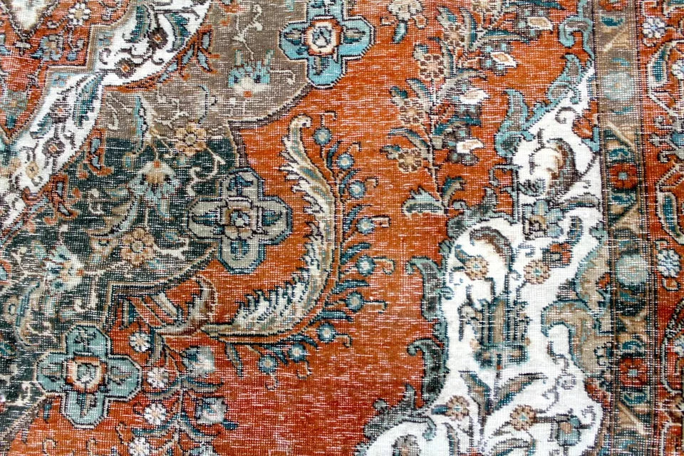 12' x 9' Ft. 1940's Elegant Antique Persian Tabriz Hand Knotted Veg Dye Fine Wool Large Area Rug BR124