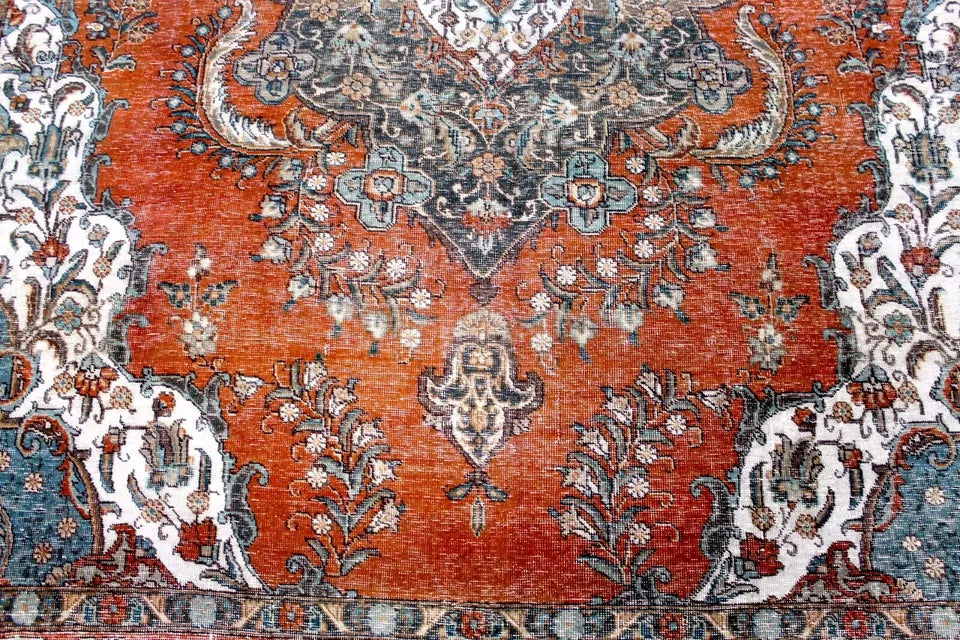 12' x 9' Ft. 1940's Elegant Antique Persian Tabriz Hand Knotted Veg Dye Fine Wool Large Area Rug BR124
