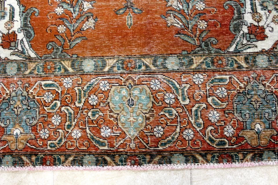 12' x 9' Ft. 1940's Elegant Antique Persian Tabriz Hand Knotted Veg Dye Fine Wool Large Area Rug BR124