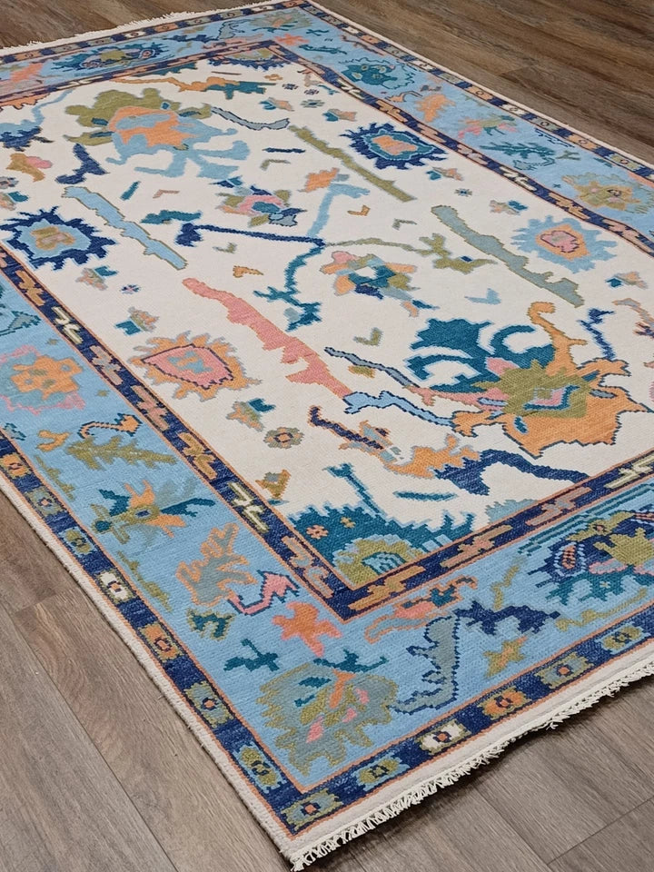 6' x 9' Ft. Contemporary Turkish Oushak Bohemian Hand Knotted Wool Rug - BR2639