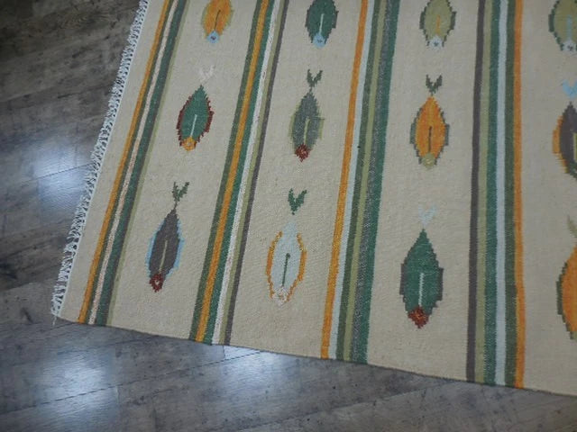 4' x 6' Ft. Fun Colorful Fish Design Turkish Oushak Kilim Hand Knotted Wool Area Rug – BR3047