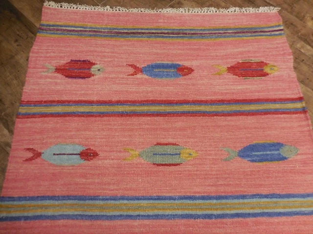 4' x 6' Ft. Fun Colorful Fish Design Turkish Oushak Hand Knotted Wool Area Rug – BR2647