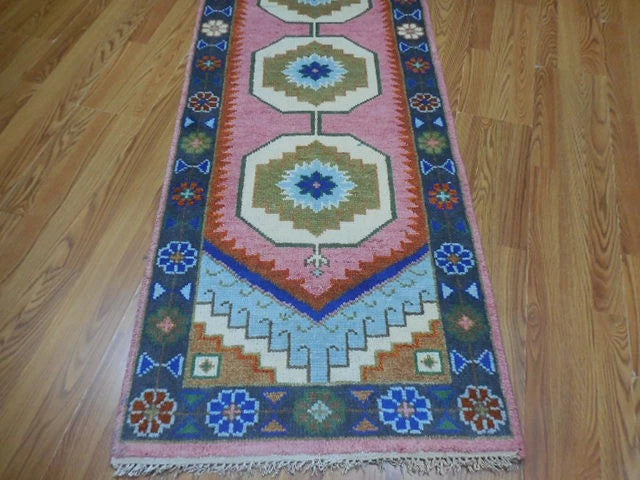 2.6' x 8' Ft. Contemporary Turkish Oushak Bohemian Hand Knotted Wool Runner – BR3031