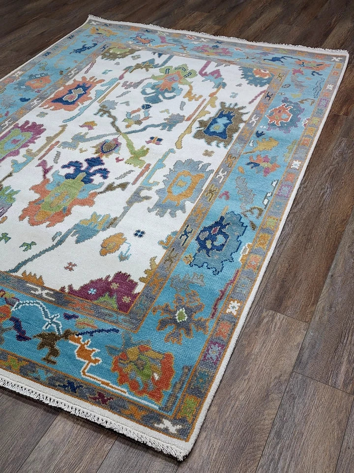 6' x 9' Ft. Contemporary Turkish Oushak Bohemian Hand Knotted Wool Rug - BR2640