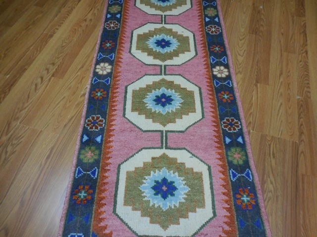 2.6' x 8' Ft. Contemporary Turkish Oushak Bohemian Hand Knotted Wool Runner – BR3031