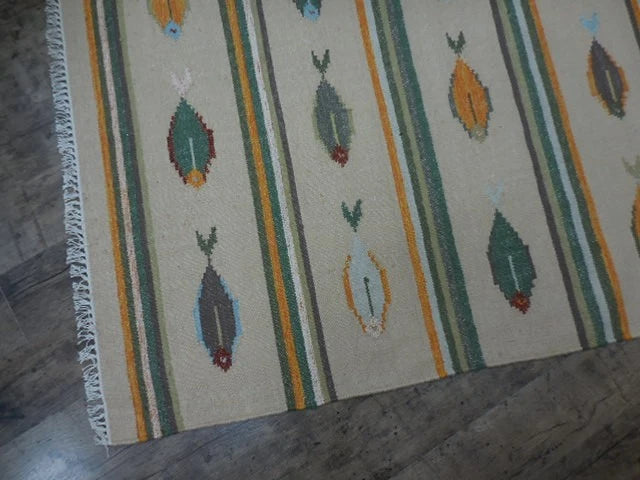 4' x 6' Ft. Fun Colorful Fish Design Turkish Oushak Kilim Hand Knotted Wool Area Rug – BR3047