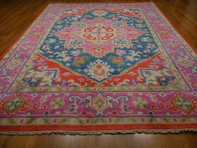 8' x 10' Ft. Contemporary Turkish Oushak Bohemian Hand Knotted Wool Rug - BR3012