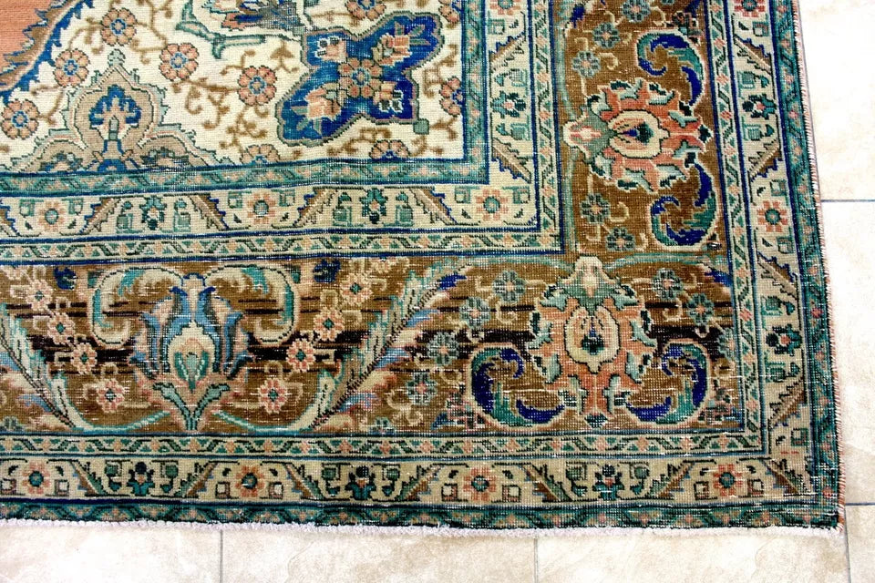 13' x 10' Ft. Persian Masterpiece Antique Hand Knotted Veg Dye Khorasann Wool Rug BR123